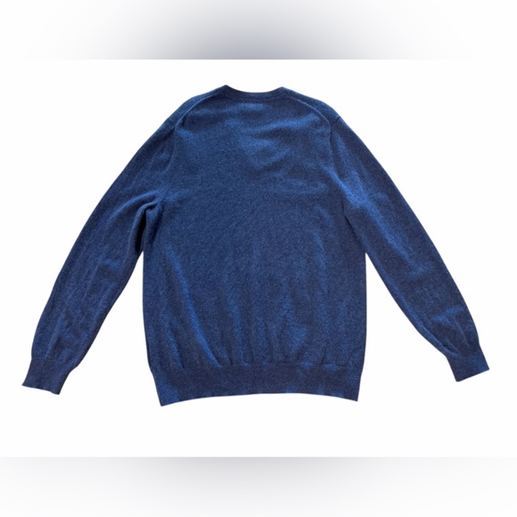 Brooks Brothers 100% Cashmere V-Neck Sweater | XL | Blue - Picture 2 of 4